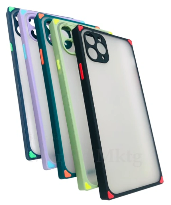 Indian Square Frame Smoke Back Case Cover | High Quality Matte TPU Hard Plastic Material Flexible with 4 squared edges corners | Colorful Soft Buttons Lightweight | - CALL 9093416366 FOR ORDER MODEL NO